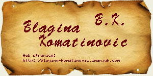 Blagina Komatinović vizit kartica